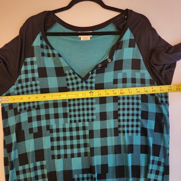 Deesse Green Plaid Nightgown Sleepwear Dress PJs Pyjamas Plaid Green Black 0X XL - Picture 7 of 8